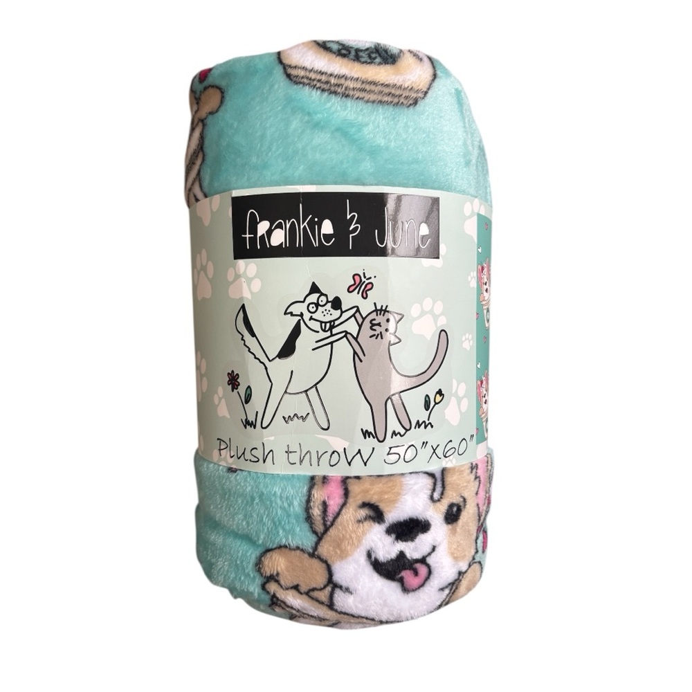 Dog Plush Throw Blanket-Puppacinno